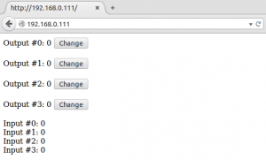 Web UI of controlling digital I/O ports